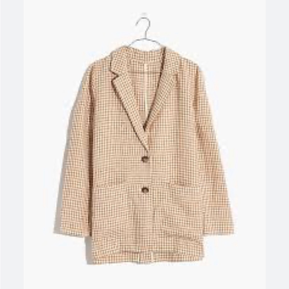 Madewell Linen Dorset Blazer in Gingham Check